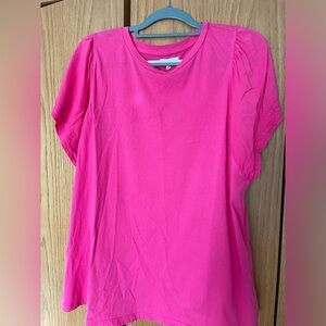 Pink Women's T-Shirt Top w/Flutter cap sleeves  - Maurices 2x